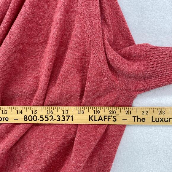 EILEEN FISHER Sweater S Organic Cotton Cardigan Draped Cowl Button Front Red - Picture 11 of 13